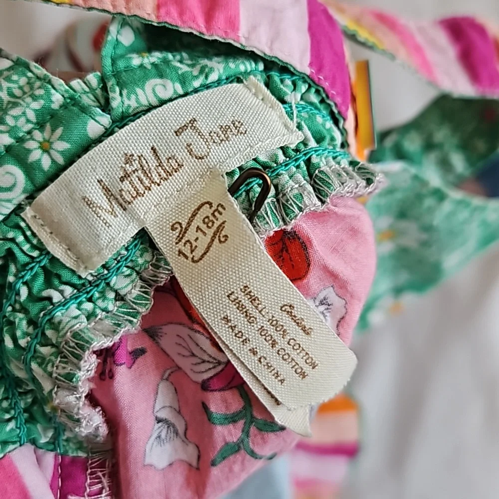 Matilda Jane Baby Girl Summer Patchwork Dress Size 12-18 Months - Picture 6 of 6